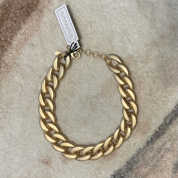 NWT Canvas Cerise Necklace in Gold Chunky Chain - Picture 1 of 4